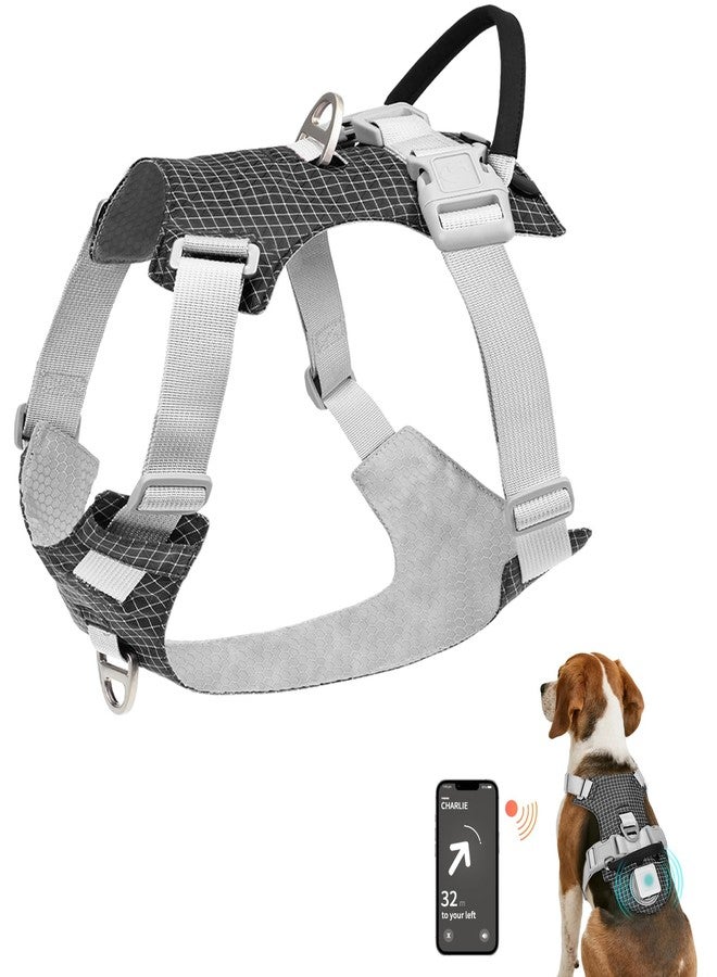 Joytale No Pull Dog Harness with AirTag Holder, Soft Night Safety Light up Dog Harness with Control Handle and 2 Clips, Adjustable Lightweight Dog Vest for Small Sized Pet Everyday Use, Black, S - Image 1